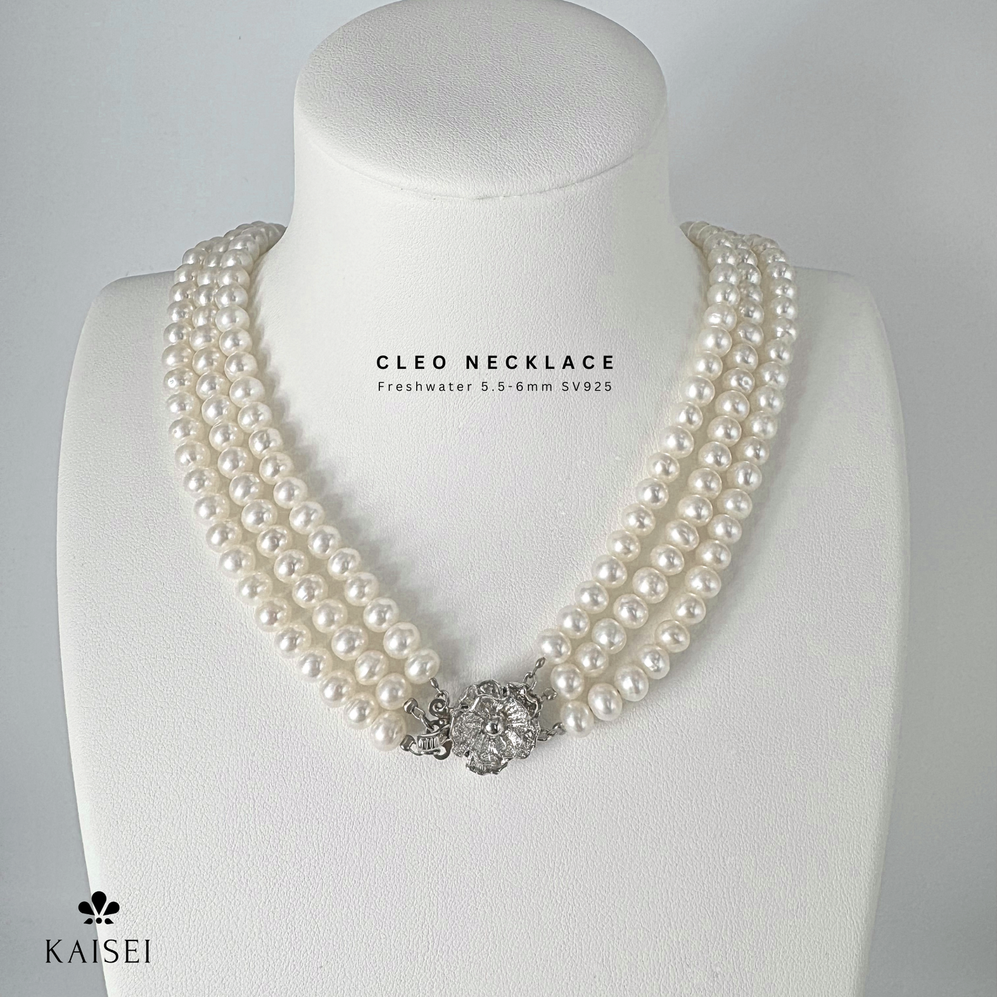 Kaisei Pearl - Cleo Necklace Freshwater Pearl 5.5-6mm 39cm SV925