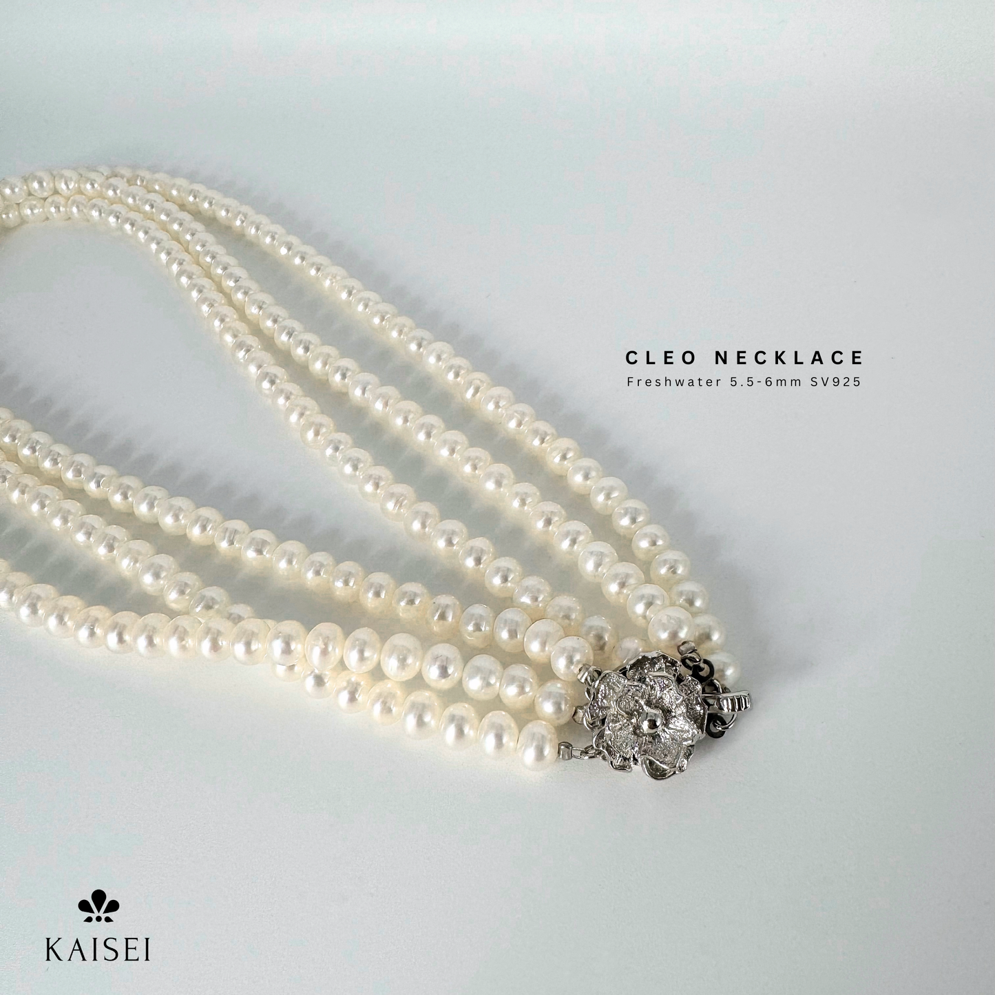 Kaisei Pearl - Cleo Necklace Freshwater Pearl 5.5-6mm 39cm SV925