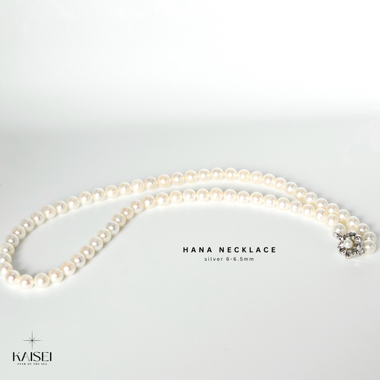 Kaisei Pearl - Hana Necklace Japanese Akoya Pearl Necklace Silver Luxury Jewelry