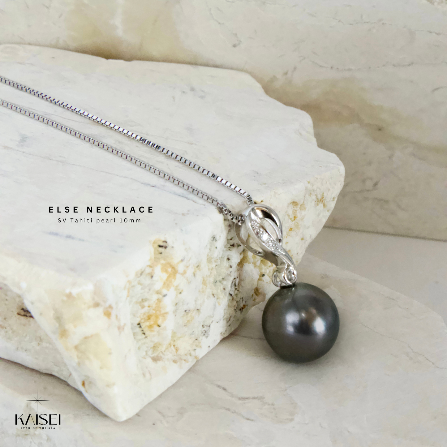 Kaisei Pearl - Else Necklace Tahiti Pearl 10mm Finest Silver Jewelry