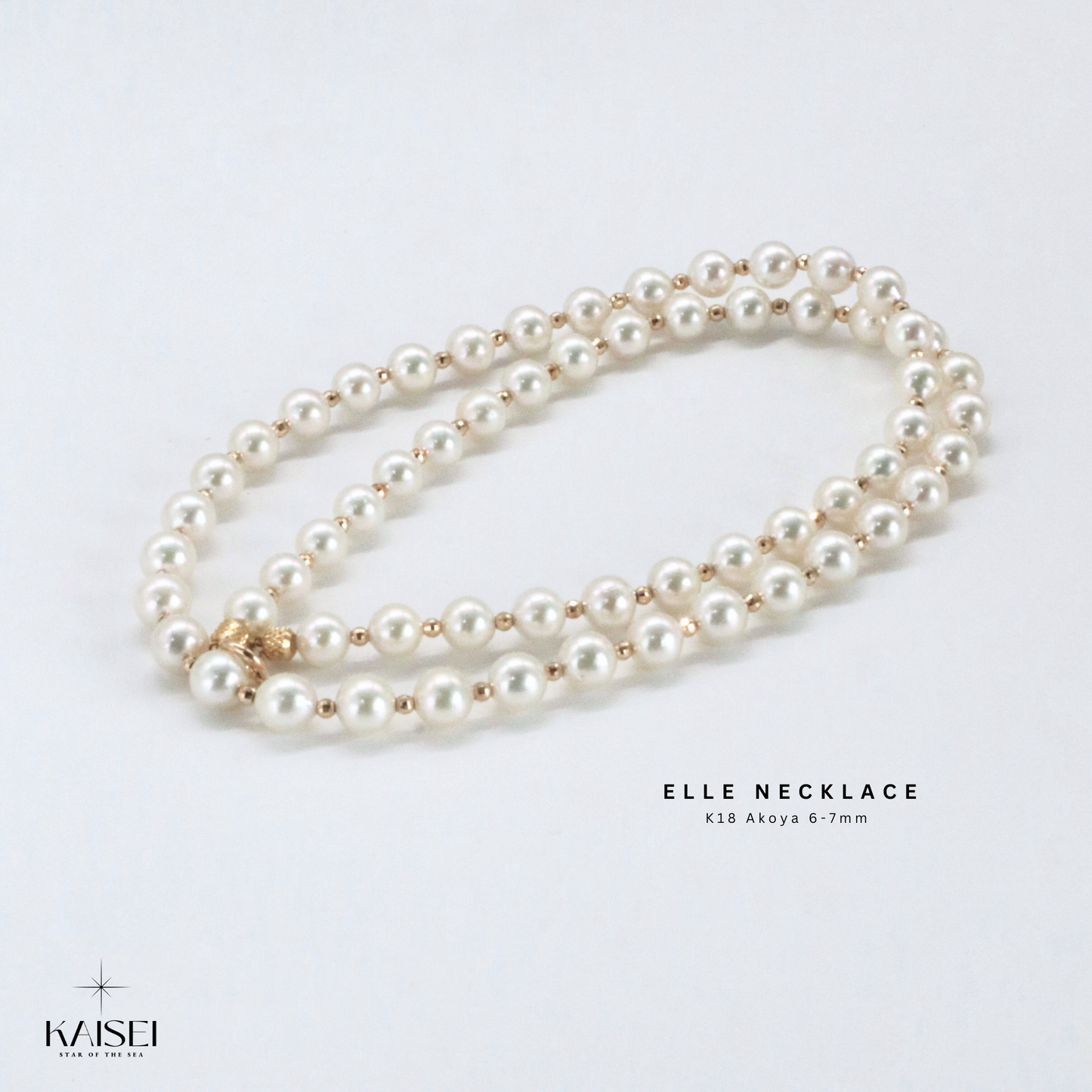 Kaisei Pearl - Elle Necklace K18 Gold 6-7mm Akoya Pearls