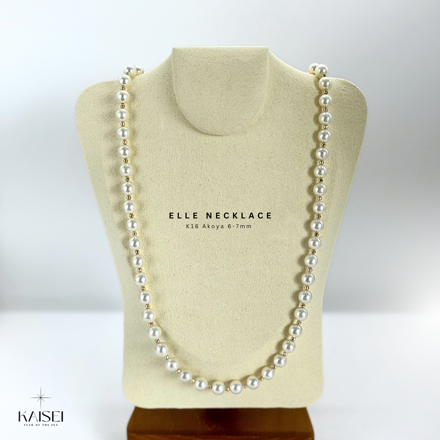 Kaisei Pearl - Elle Necklace K18 Gold 6-7mm Akoya Pearls