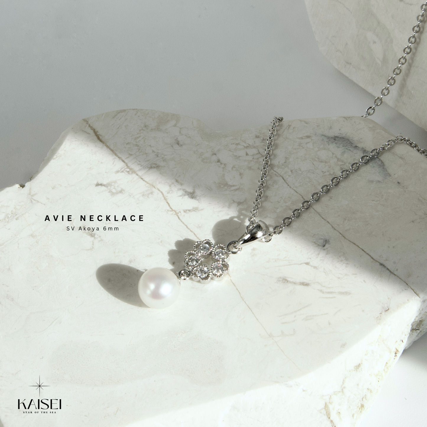 Kaisei Pearl - Avie Necklace Japanese Akoya Pearl 6mm Silver Luxury Necklace