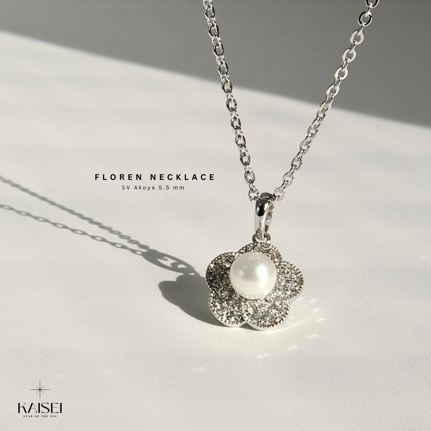 Kaisei Pearl - Floren Necklace Japanese Baby Akoya Pearl 5.5mm Finest Silver Jewelry