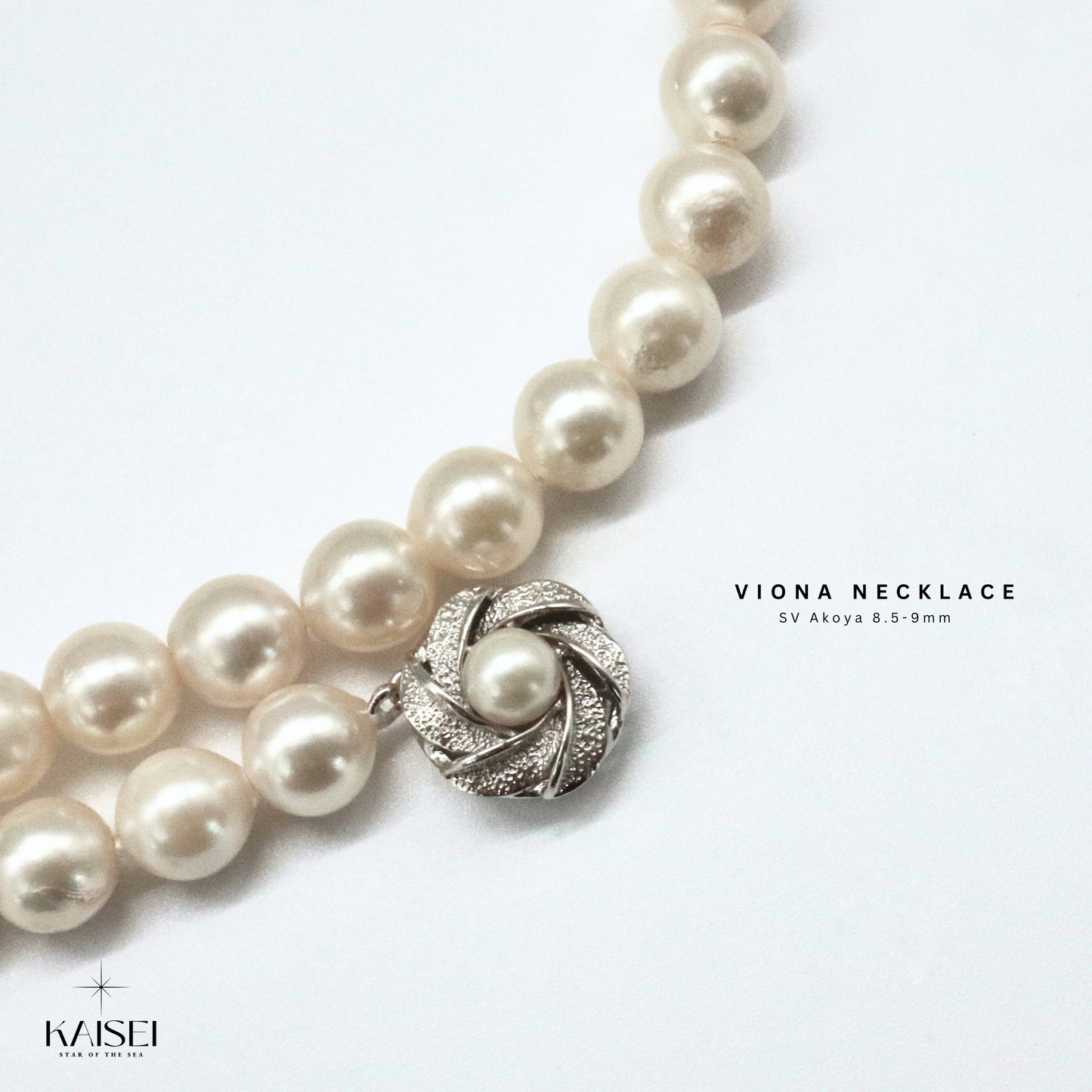 Kaisei Pearl - Viona Necklace Akoya Pearl 8.5-9mm Silver Luxury Jewelry