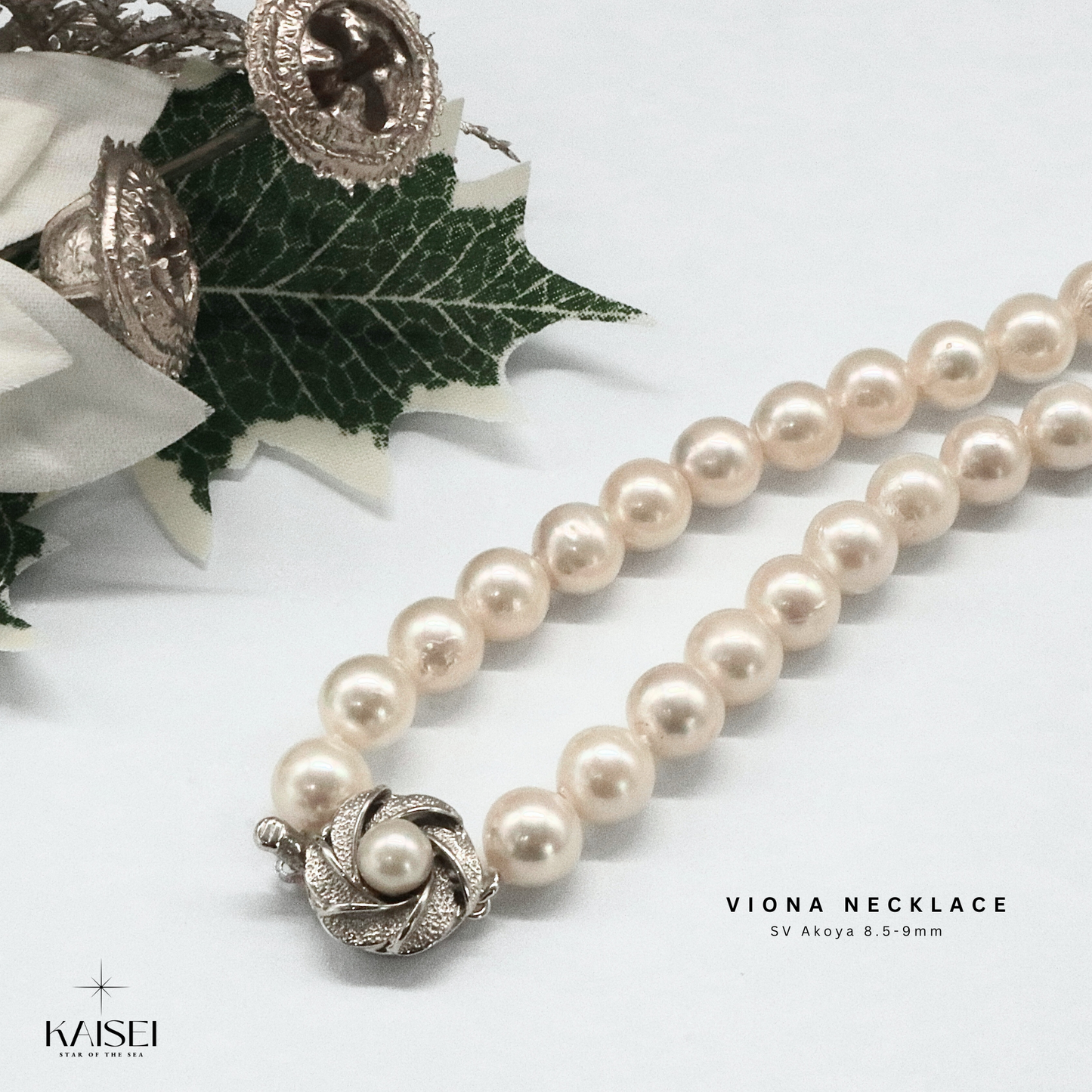 Kaisei Pearl - Viona Necklace Akoya Pearl 8.5-9mm Silver Luxury Jewelry