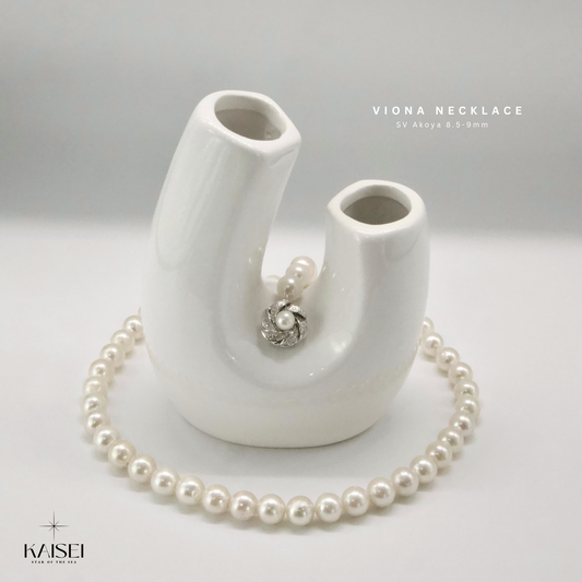 Kaisei Pearl - Viona Necklace Akoya Pearl 8.5-9mm Silver Luxury Jewelry