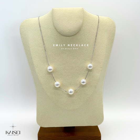 Kaisei Pearl - Emily Necklace Akoya Pearl 9mm Silver Necklace