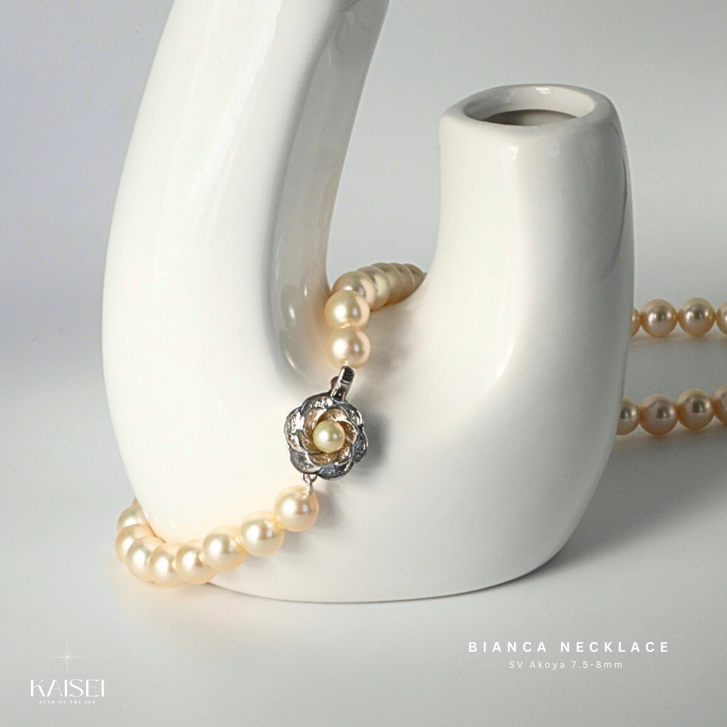 Kaisei Pearl - Bianca Necklace SV Japanese Akoya Pearl 7.5-8mm Jewelry