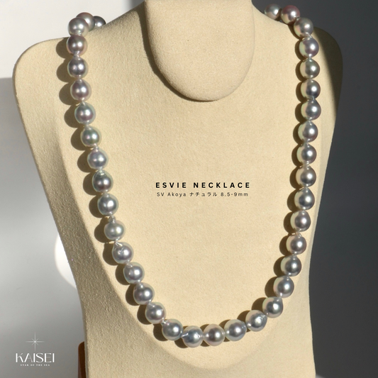 Kaisei Pearl - Esvie Necklace Akoya 8.5-9mm Silver Pearl Jewelry