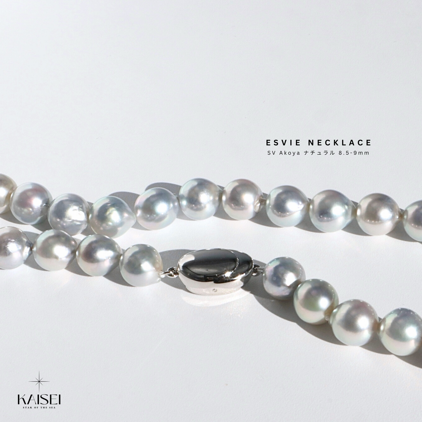 Kaisei Pearl - Esvie Necklace Akoya 8.5-9mm Silver Pearl Jewelry