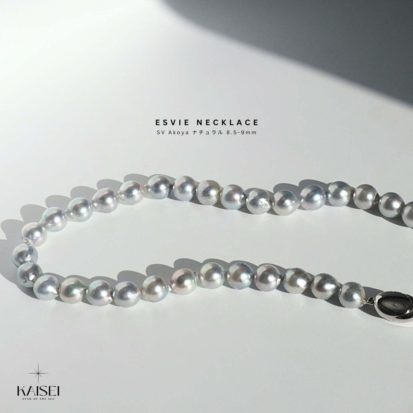 Kaisei Pearl - Esvie Necklace Akoya 8.5-9mm Silver Pearl Jewelry