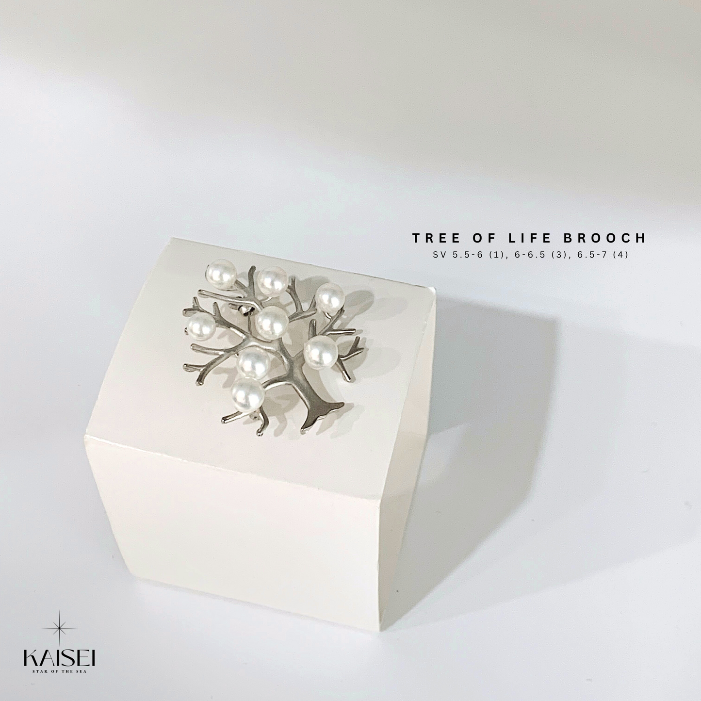 Kaisei Pearl - Tree of Life Brooch Japanese Akoya Pearl Silver Brooch Jewelry