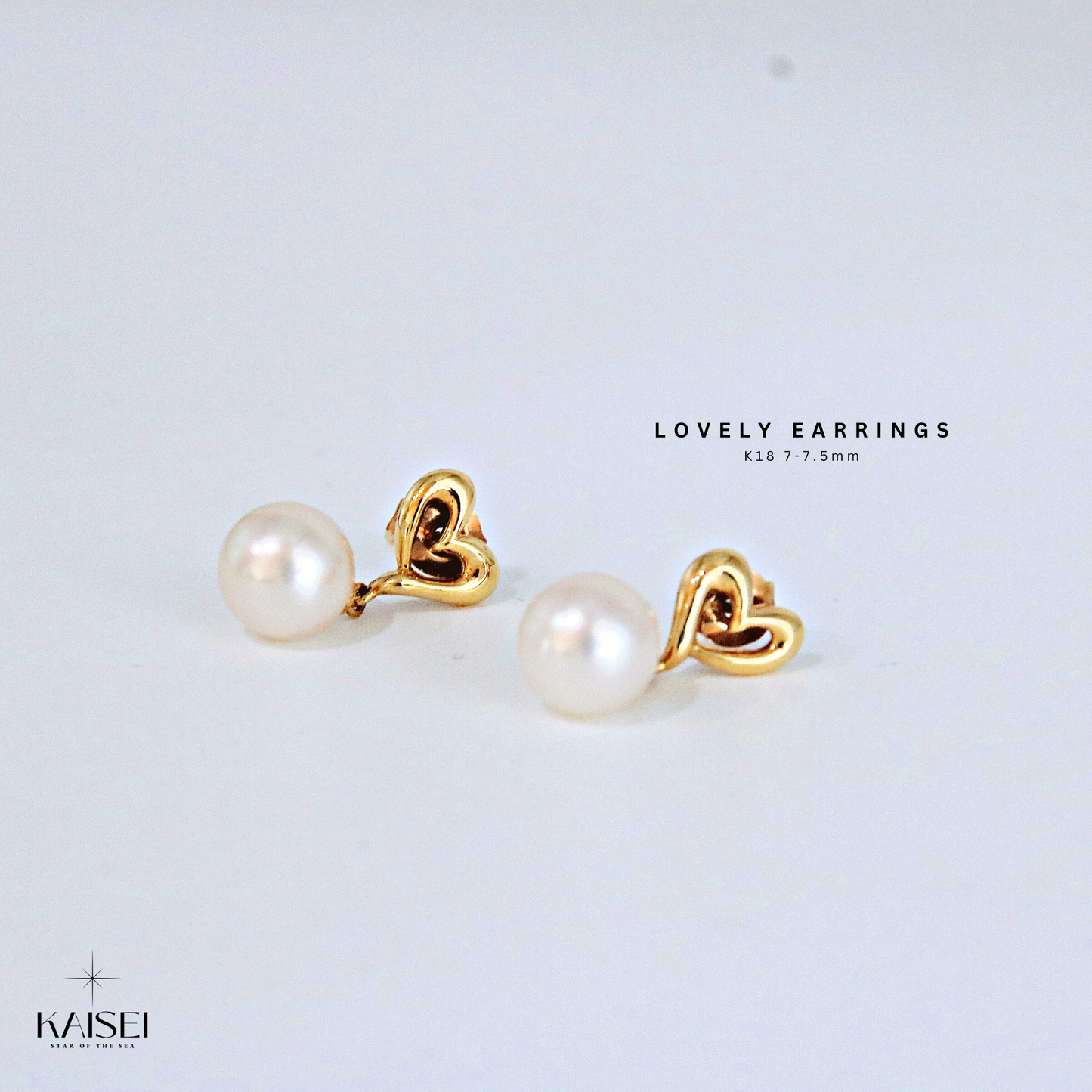 Kaisei Pearl - Lovely Earring Japanese Akoya Pearl K18 Gold Luxury Jewelry