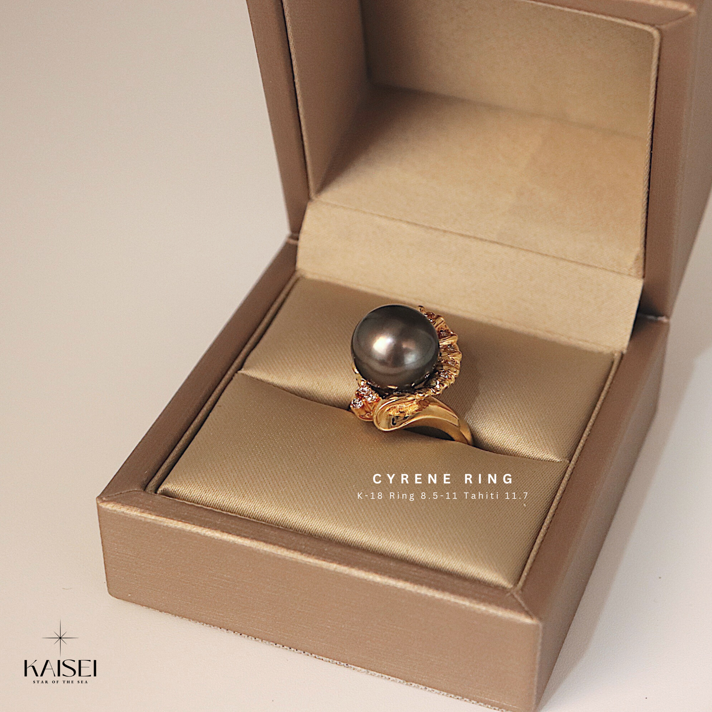 Kaisei Pearl - Cyrene Ring K18 Gold Tahiti Pearl Ring Jewelry Luxurious